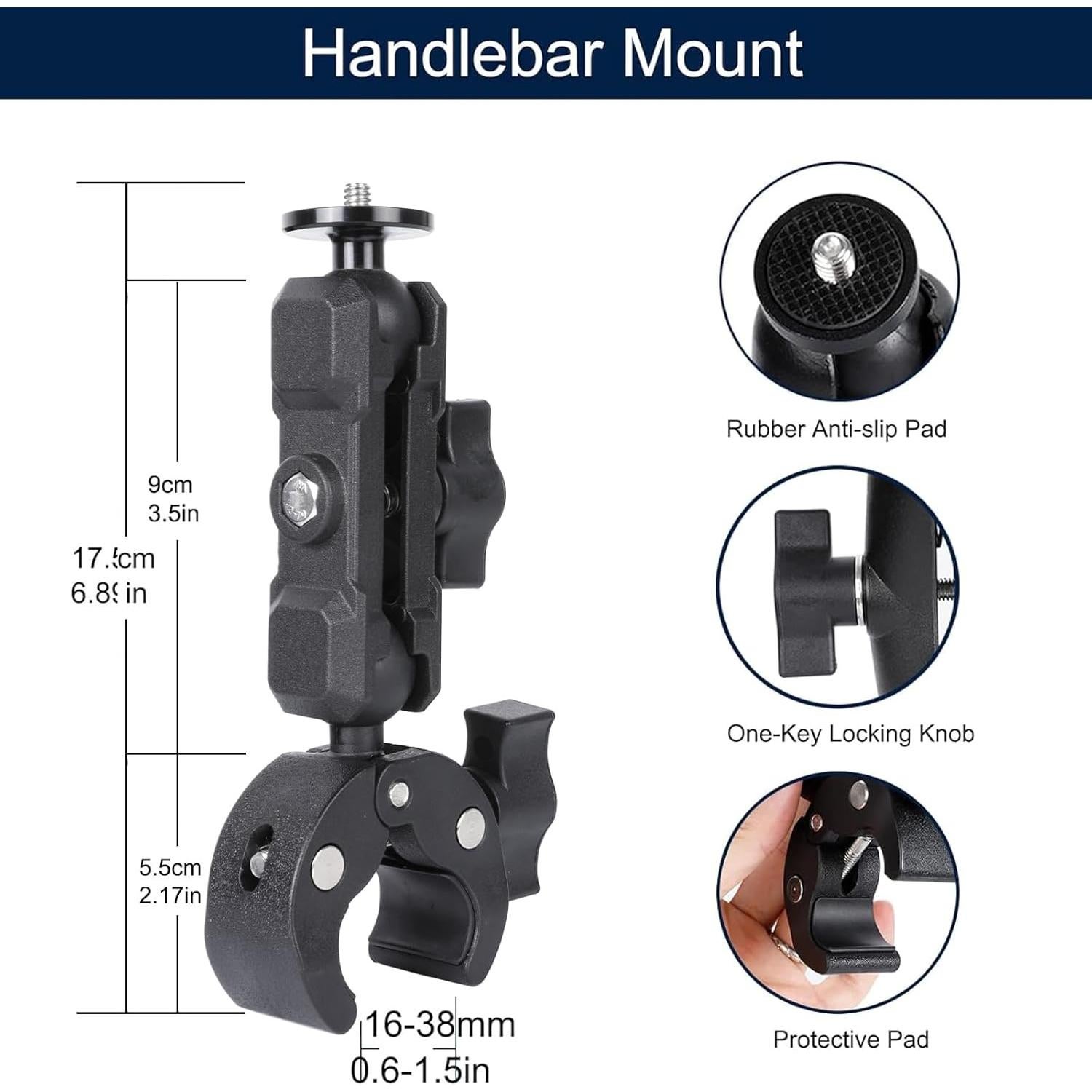 Soporte de cámara PellKing para motocicleta y bicicleta 360°