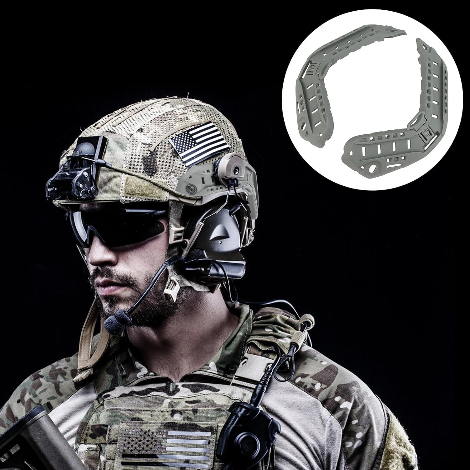 Kit de Rieles Laterales Qavctw para Casco Táctico FAST