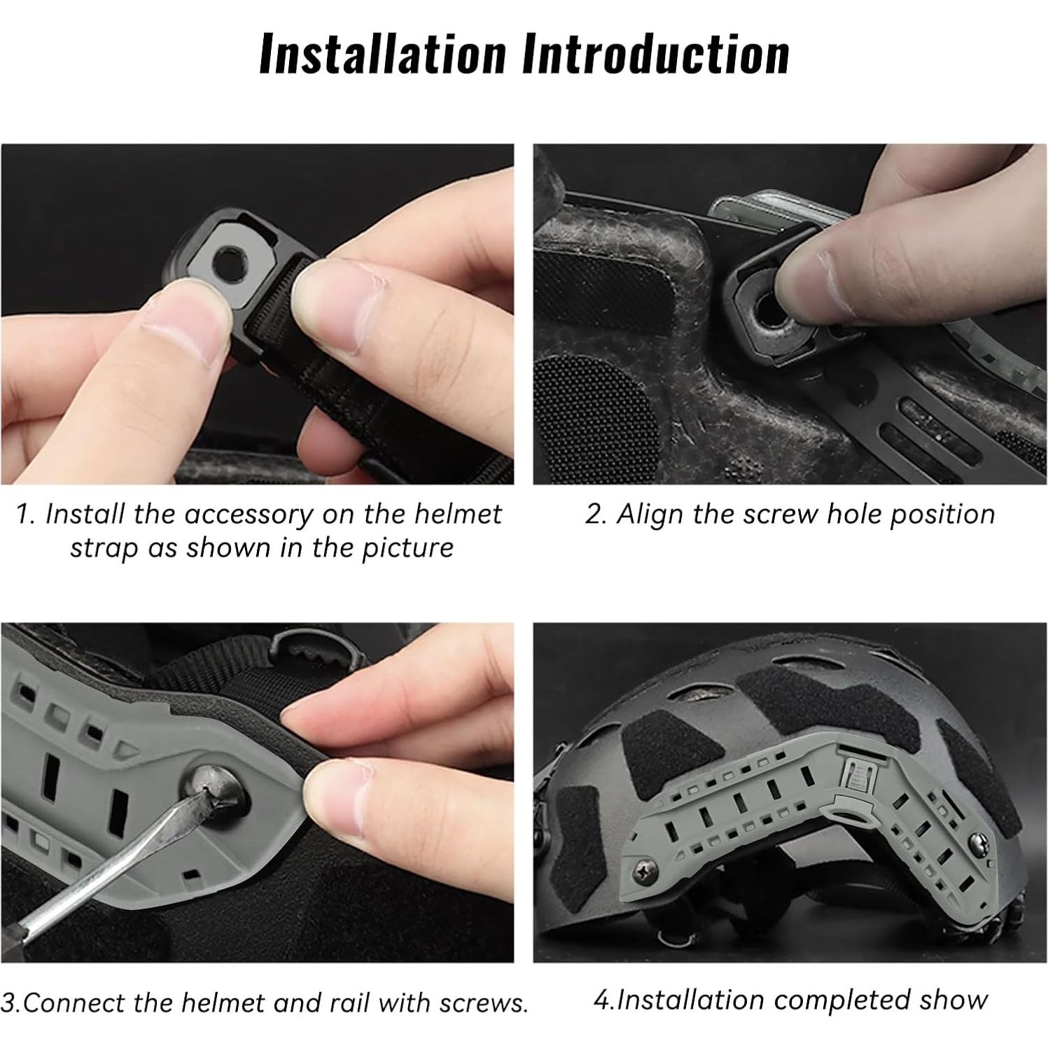 Kit de Rieles Laterales Qavctw para Casco Táctico FAST