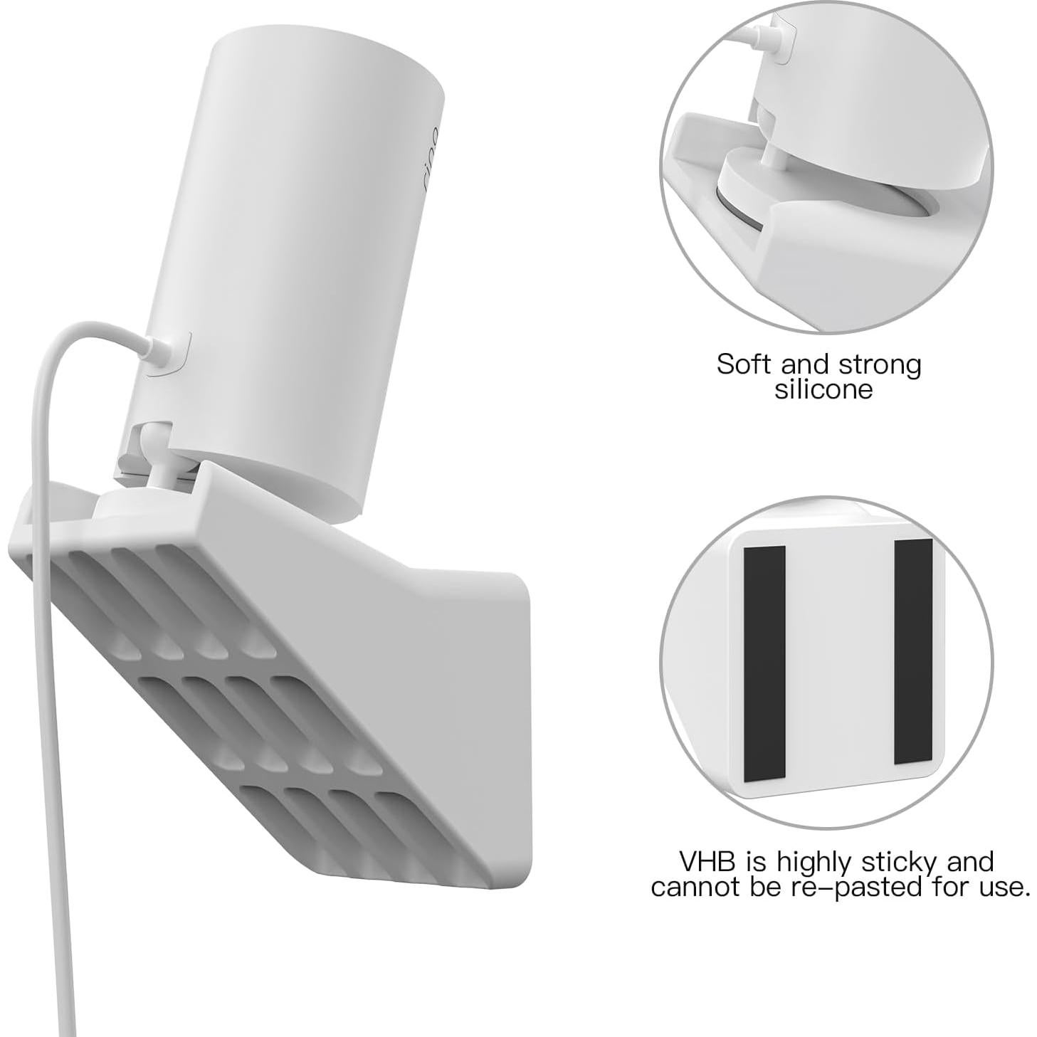 Soporte Adhesivo para Cámara Interior KOROAO 20° Blanco