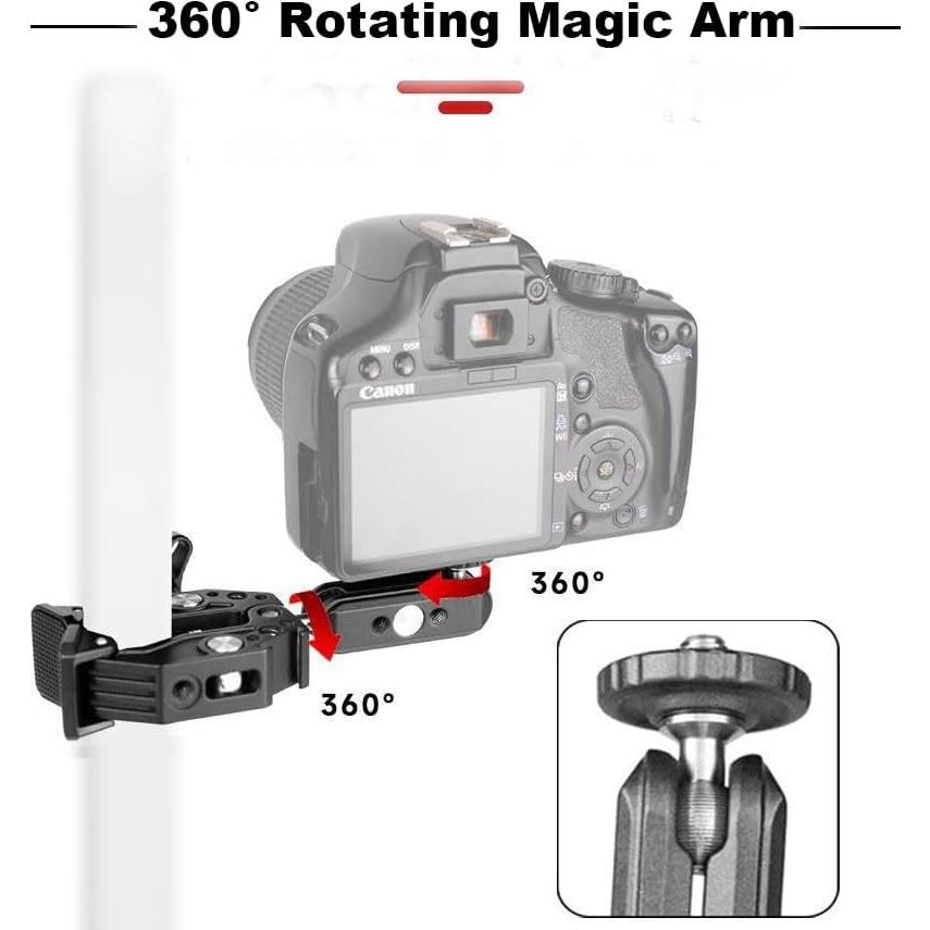 Super Clamp LSYRIA con Brazo Mágico 360° y Adaptador GoPro