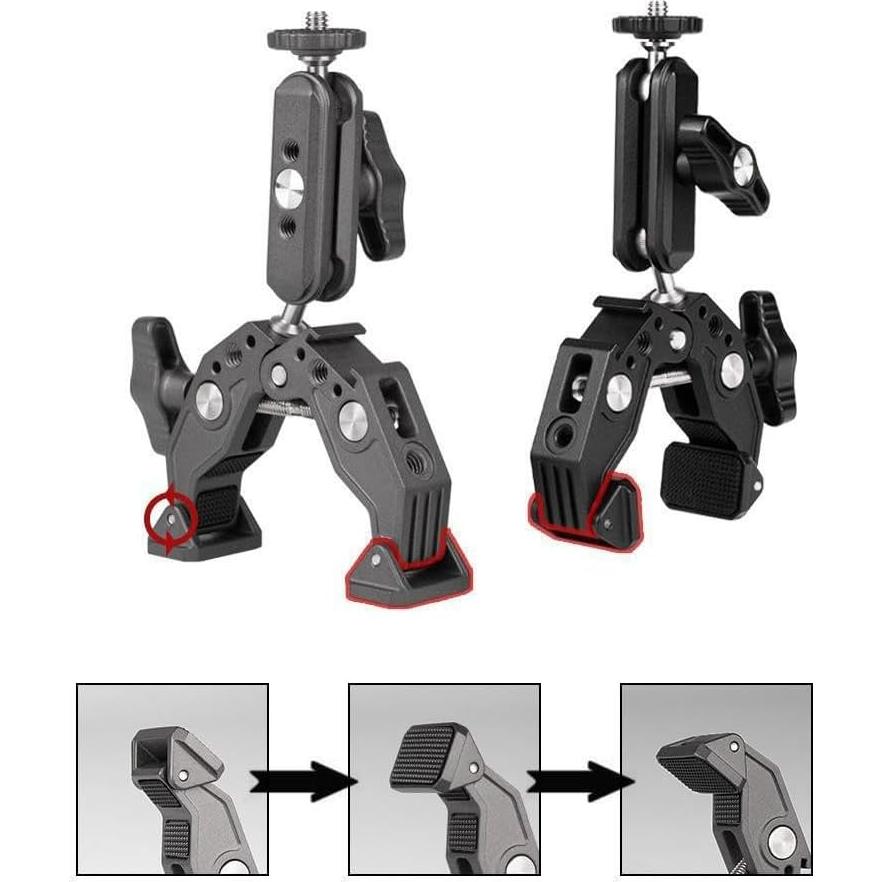 Super Clamp LSYRIA con Brazo Mágico 360° y Adaptador GoPro