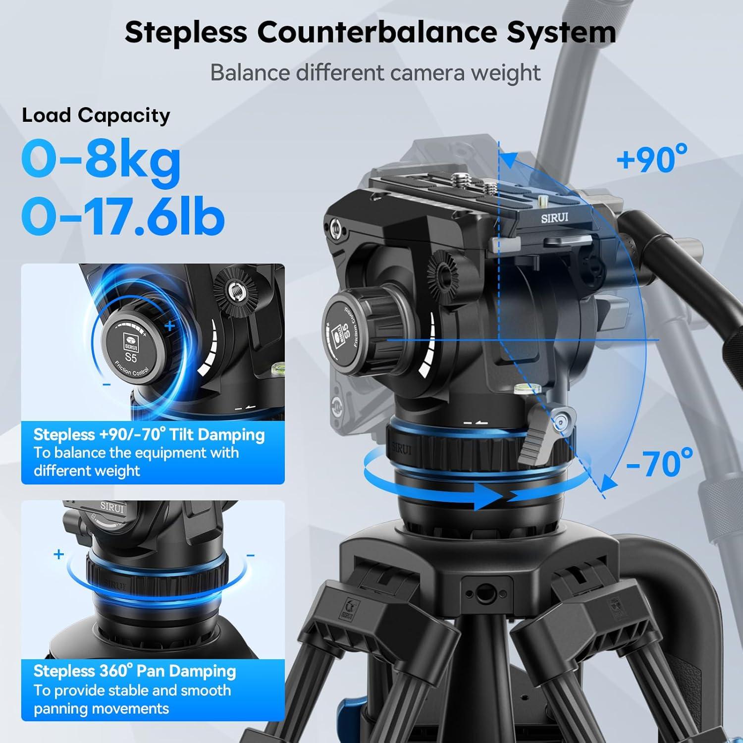Trípode de Video SIRUI SQ75 de Fibra de Carbono 178cm