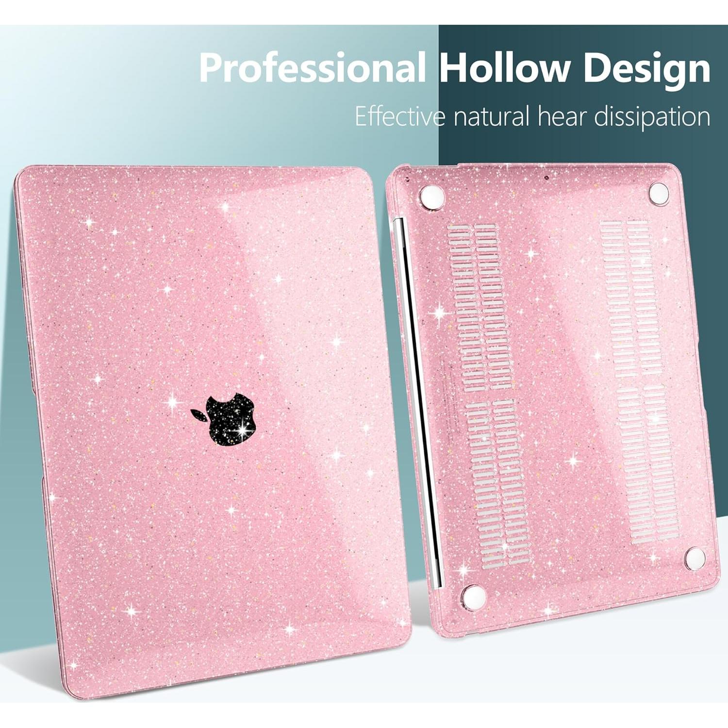Funda DONGKE para MacBook Air 13" 2021-2018 Rosa Brillante