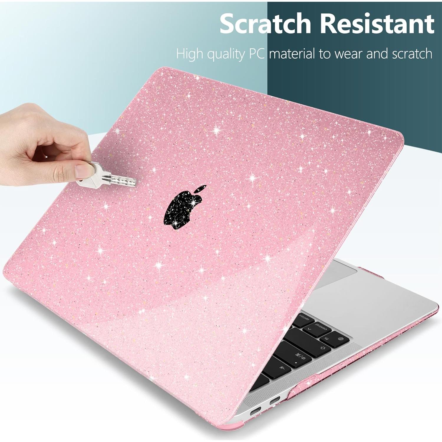 Funda DONGKE para MacBook Air 13" 2021-2018 Rosa Brillante