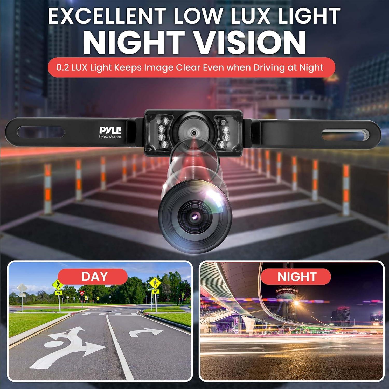 Cámara de Respaldo Pyle PLCM7200, Pantalla LCD 7", Impermeable