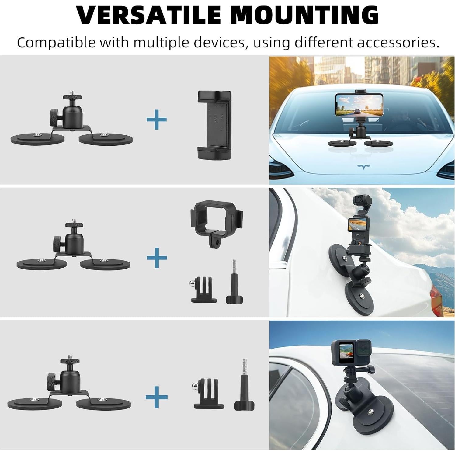 Soporte Magnético para Coche BRDRC para GoPro y Teléfonos