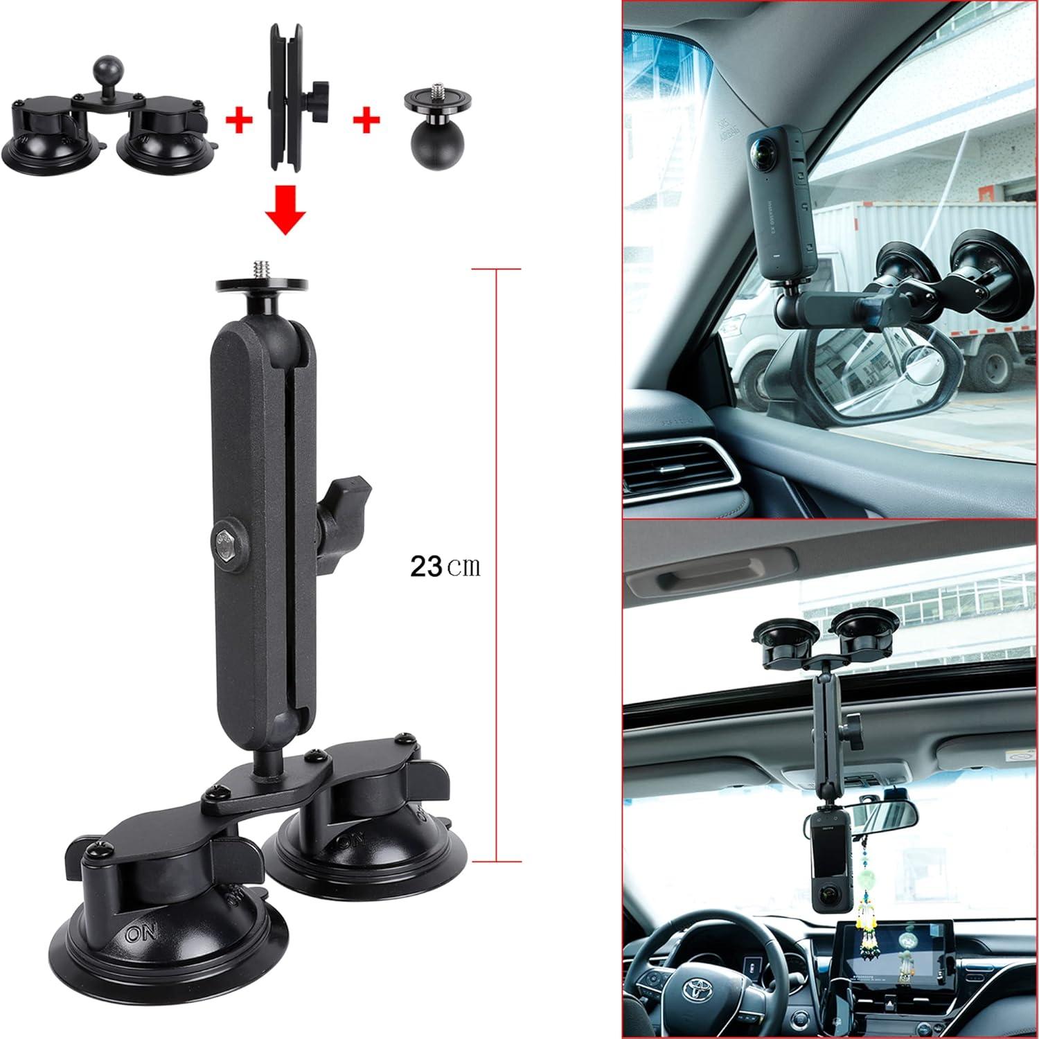 Kit de Montaje PellKing para Coche Insta360 4 en 1 con Palo de Selfie 114cm