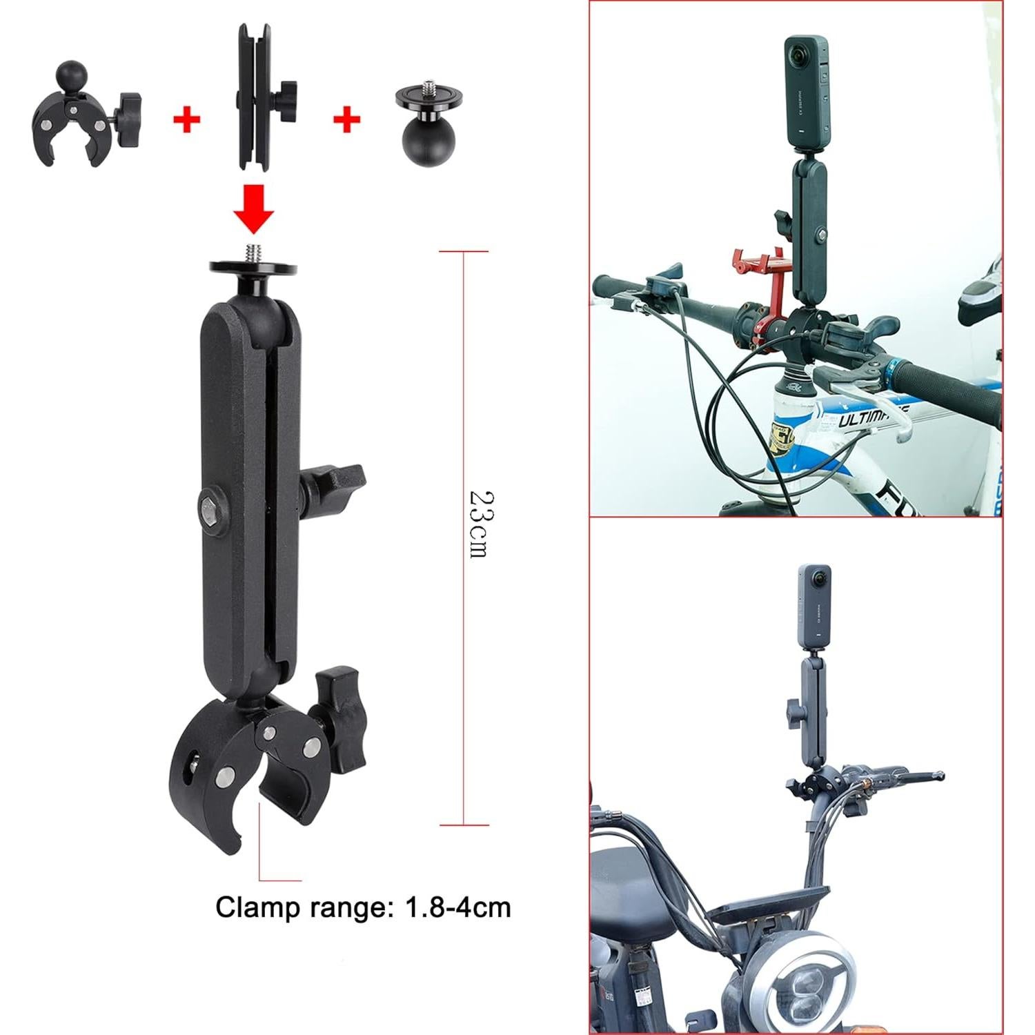 Kit de Montaje PellKing para Coche Insta360 4 en 1 con Palo de Selfie 114cm