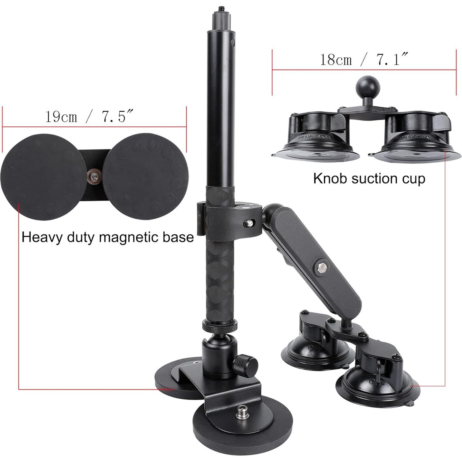 Kit de Montaje PellKing para Coche Insta360 4 en 1 con Palo de Selfie 114cm