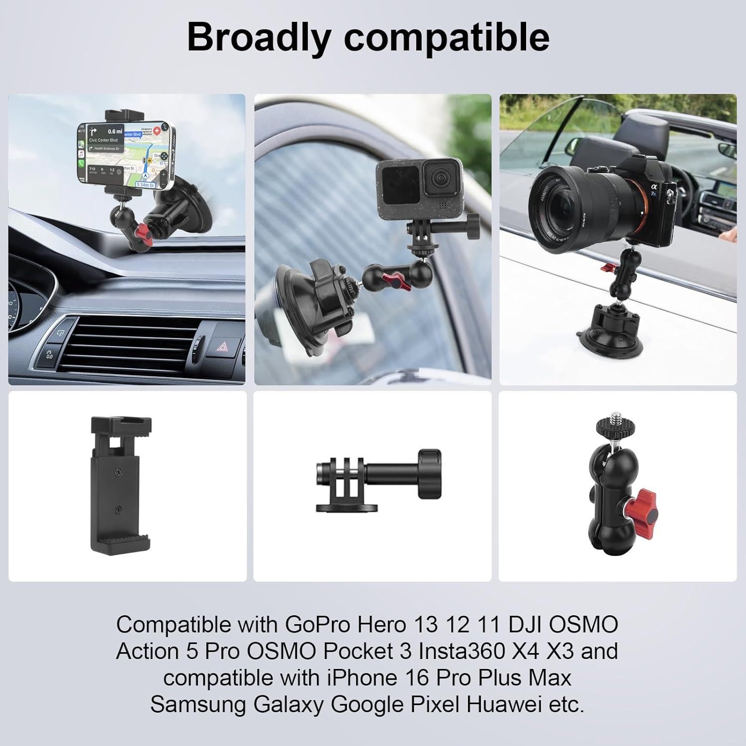 Soporte de Ventosa Mechrig para Cámara y Teléfono 360°