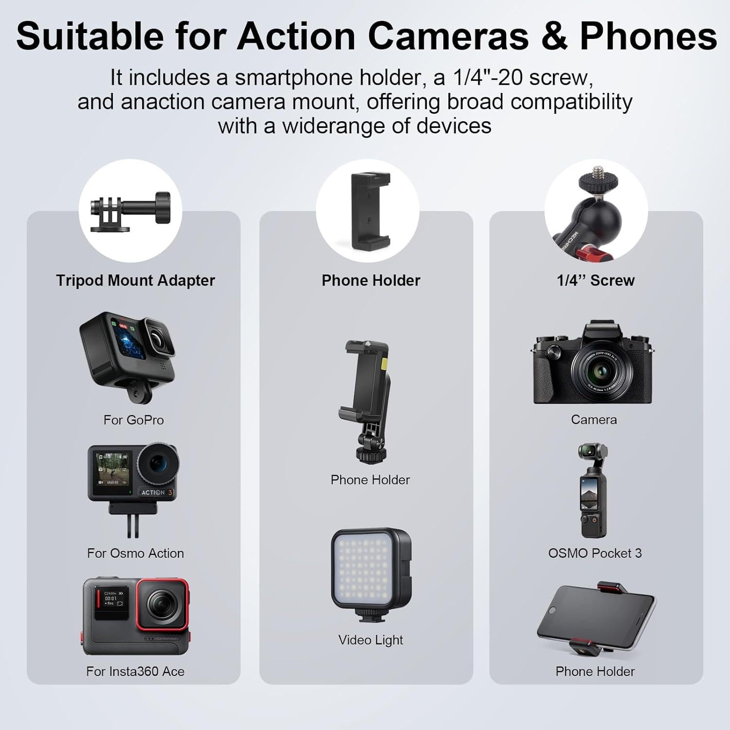 Soporte de Ventosa Mechrig para Cámara y Teléfono 360°