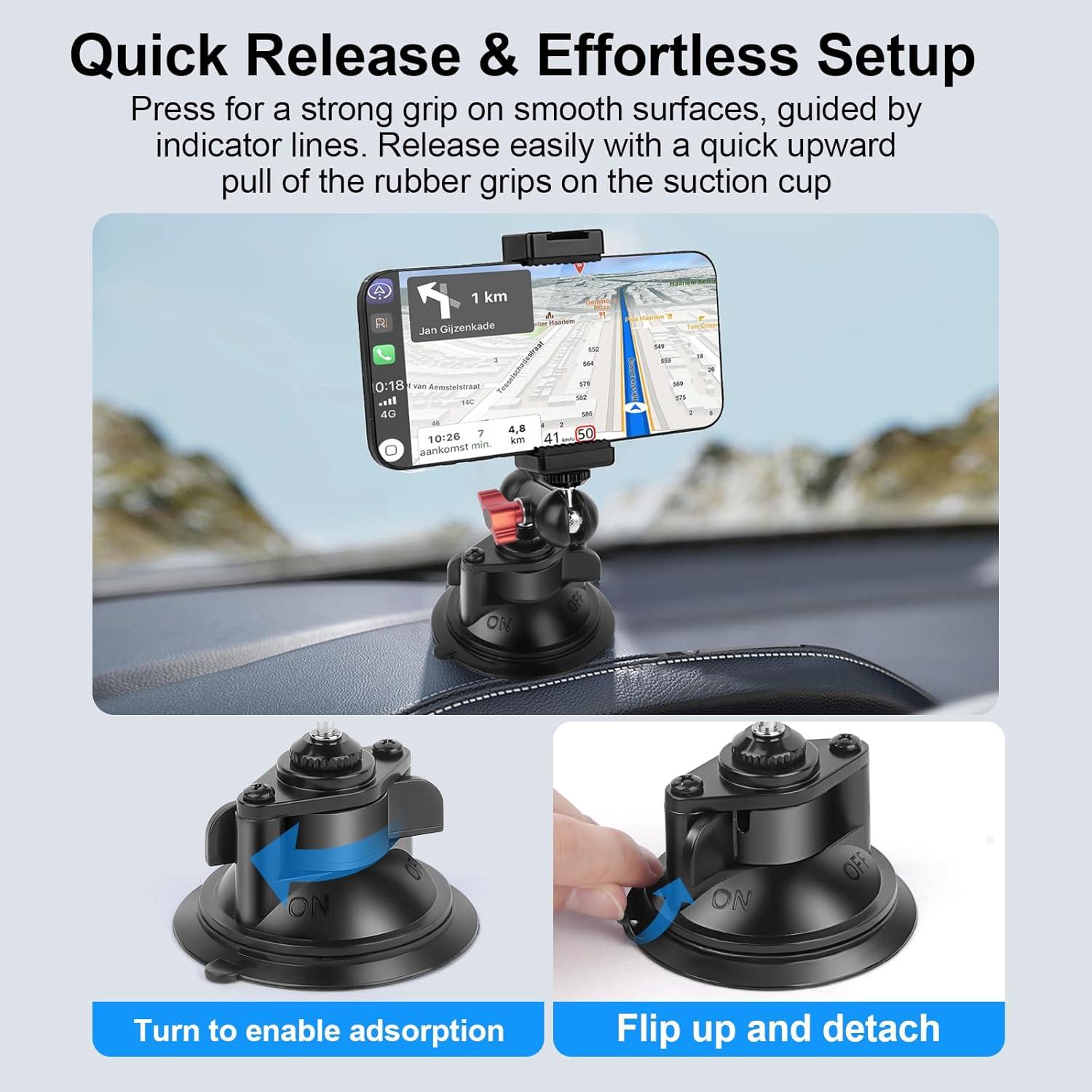 Soporte de Ventosa Mechrig para Cámara y Teléfono 360°