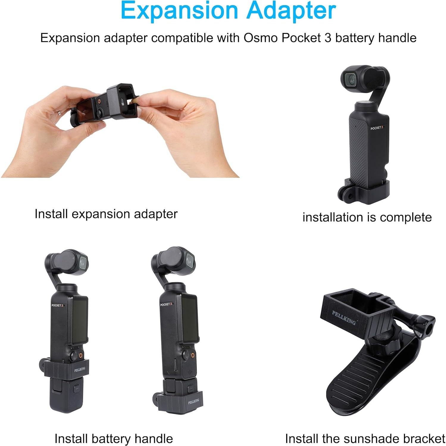 Soporte de cámara para visera PellKing DJI Osmo Pocket 3