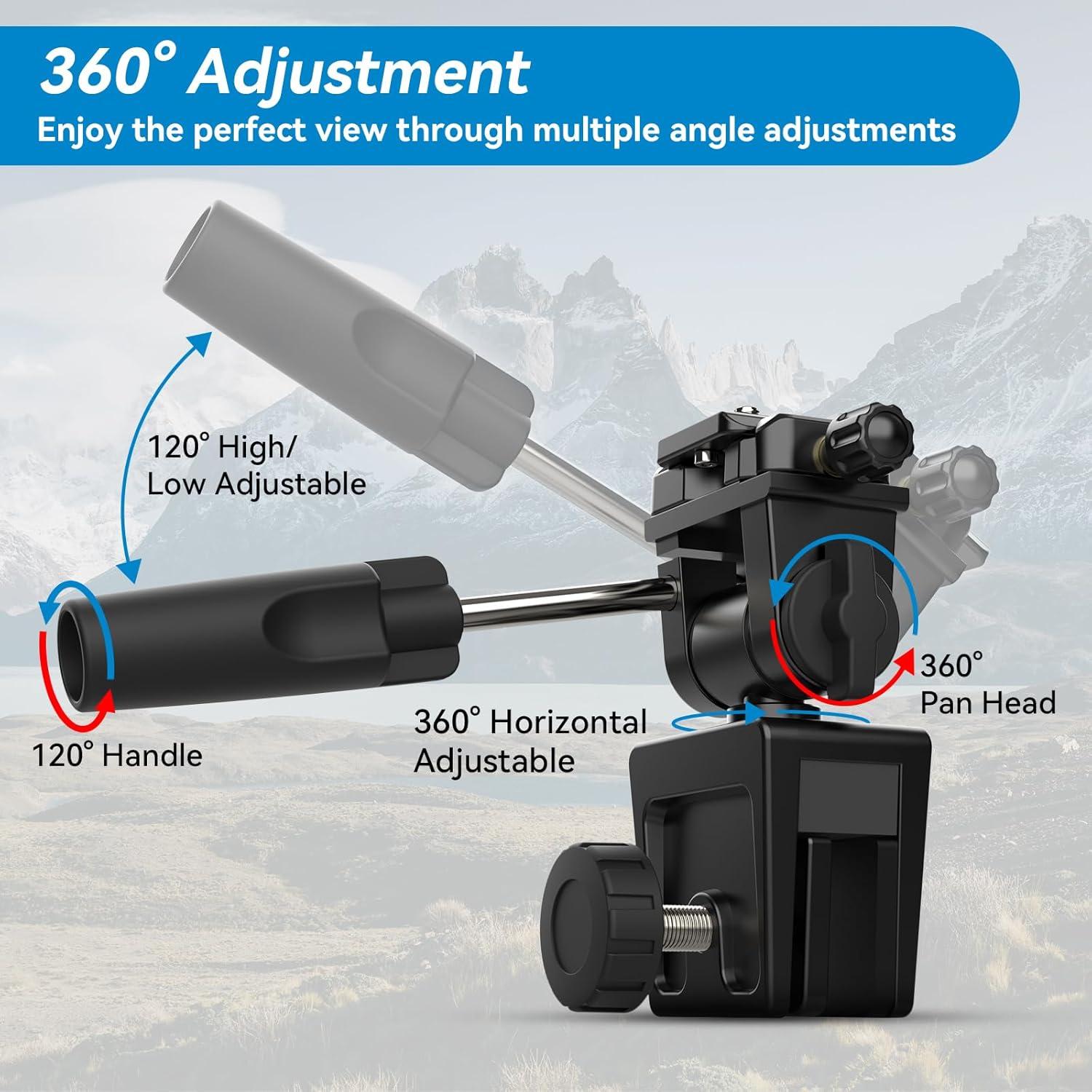 Soporte de Ventana de Coche APEXEL Ajustable 360° para Telescopios