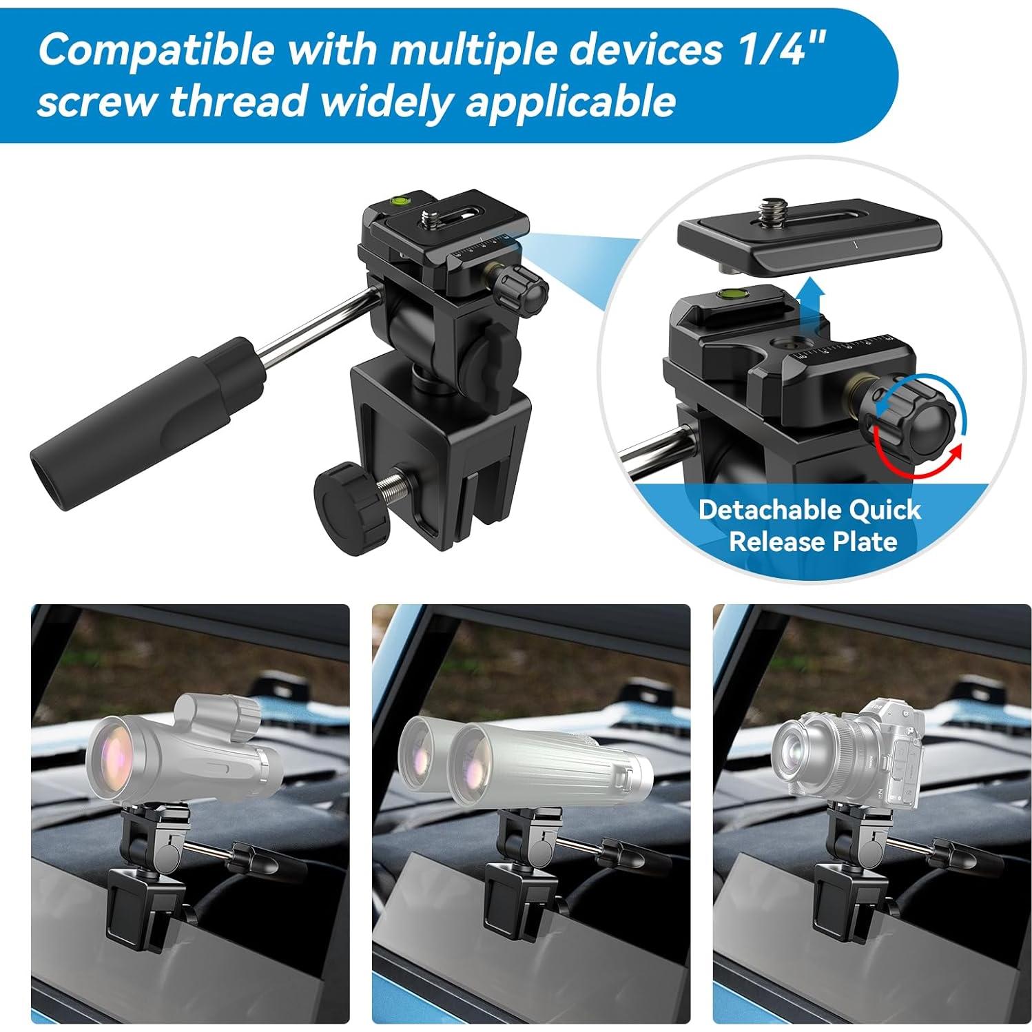 Soporte de Ventana de Coche APEXEL Ajustable 360° para Telescopios