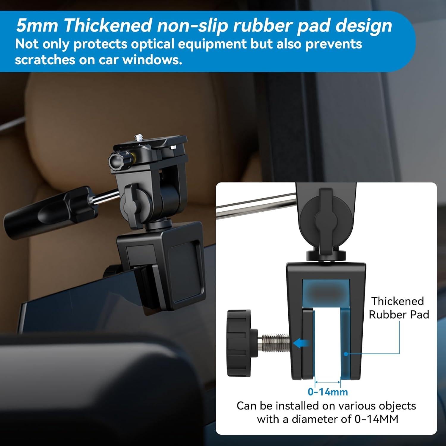 Soporte de Ventana de Coche APEXEL Ajustable 360° para Telescopios