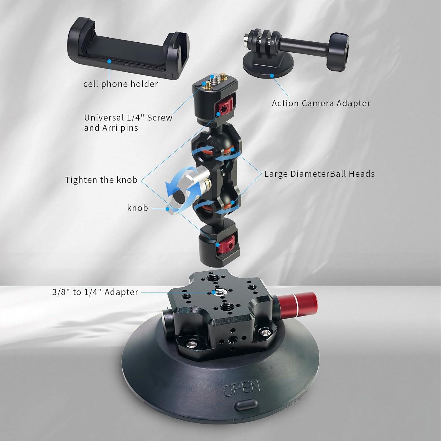 Soporte de Cámara con Ventosa FIFIELD 15.2 cm Ajustable