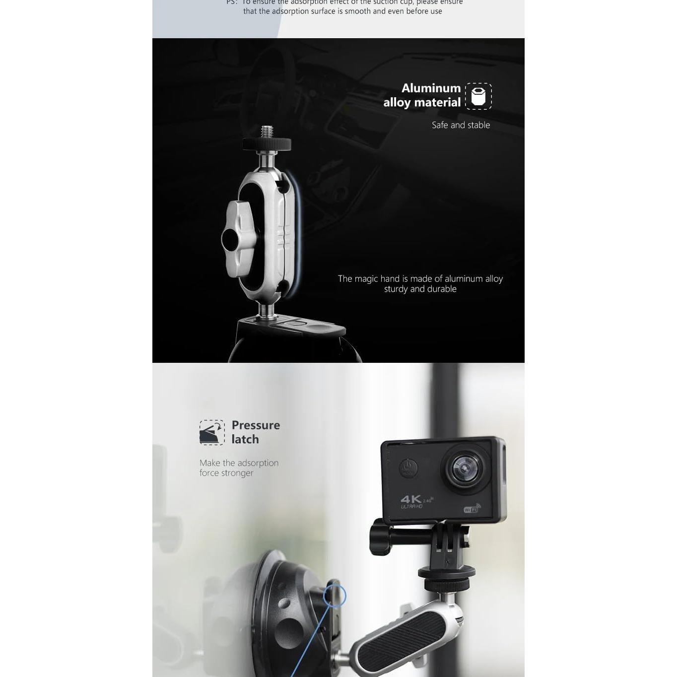 Soporte de Cámara de Aluminio REFLEX CAMERA para Coche - Ventosa 360°