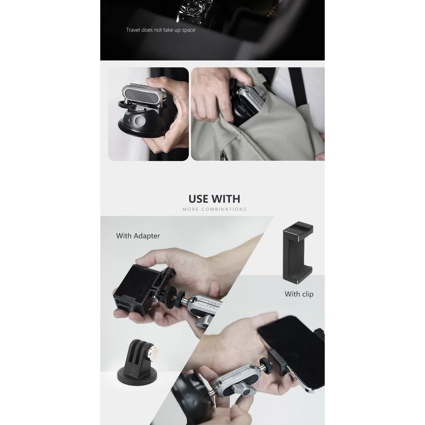 Soporte de Cámara de Aluminio REFLEX CAMERA para Coche - Ventosa 360°