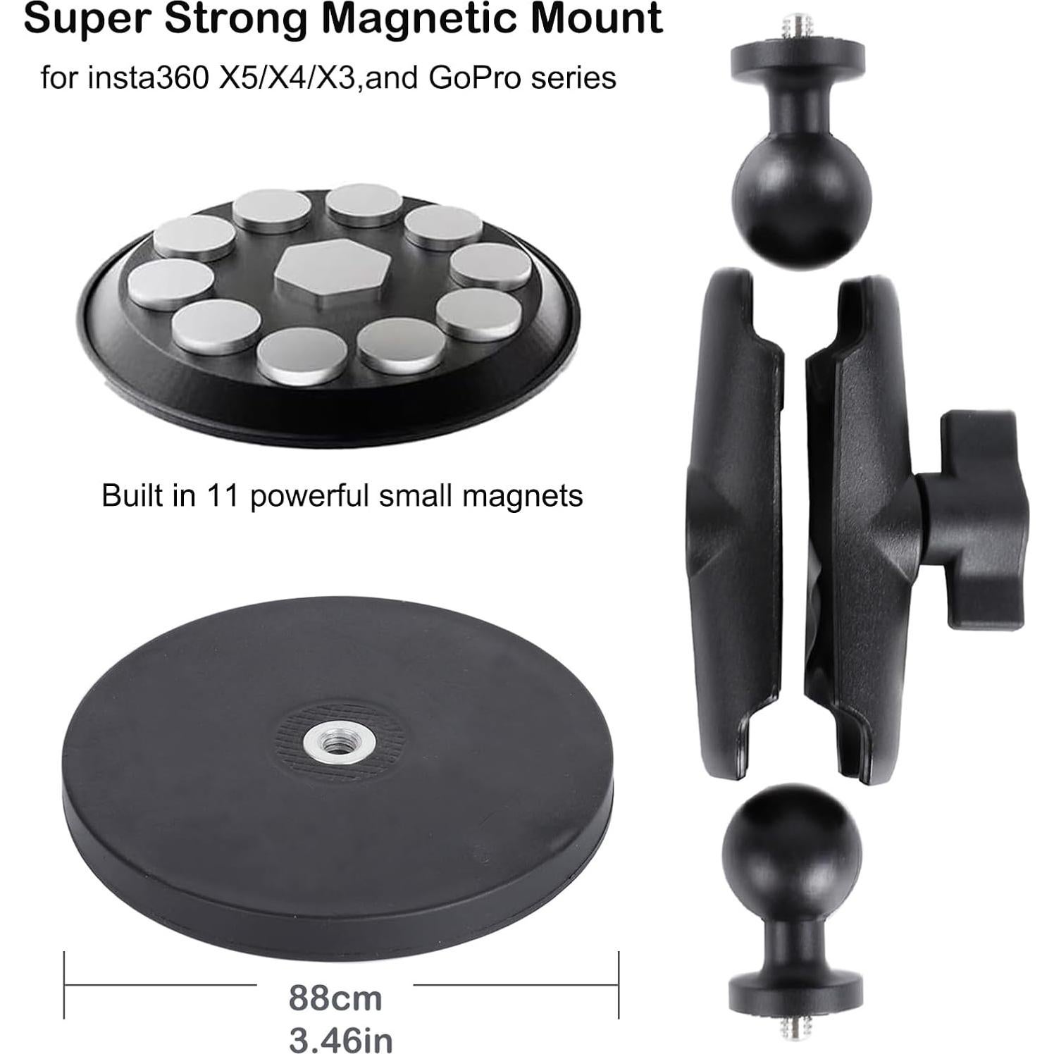 Kit de Montaje Magnético PellKing para Insta360 X5/X4/X3