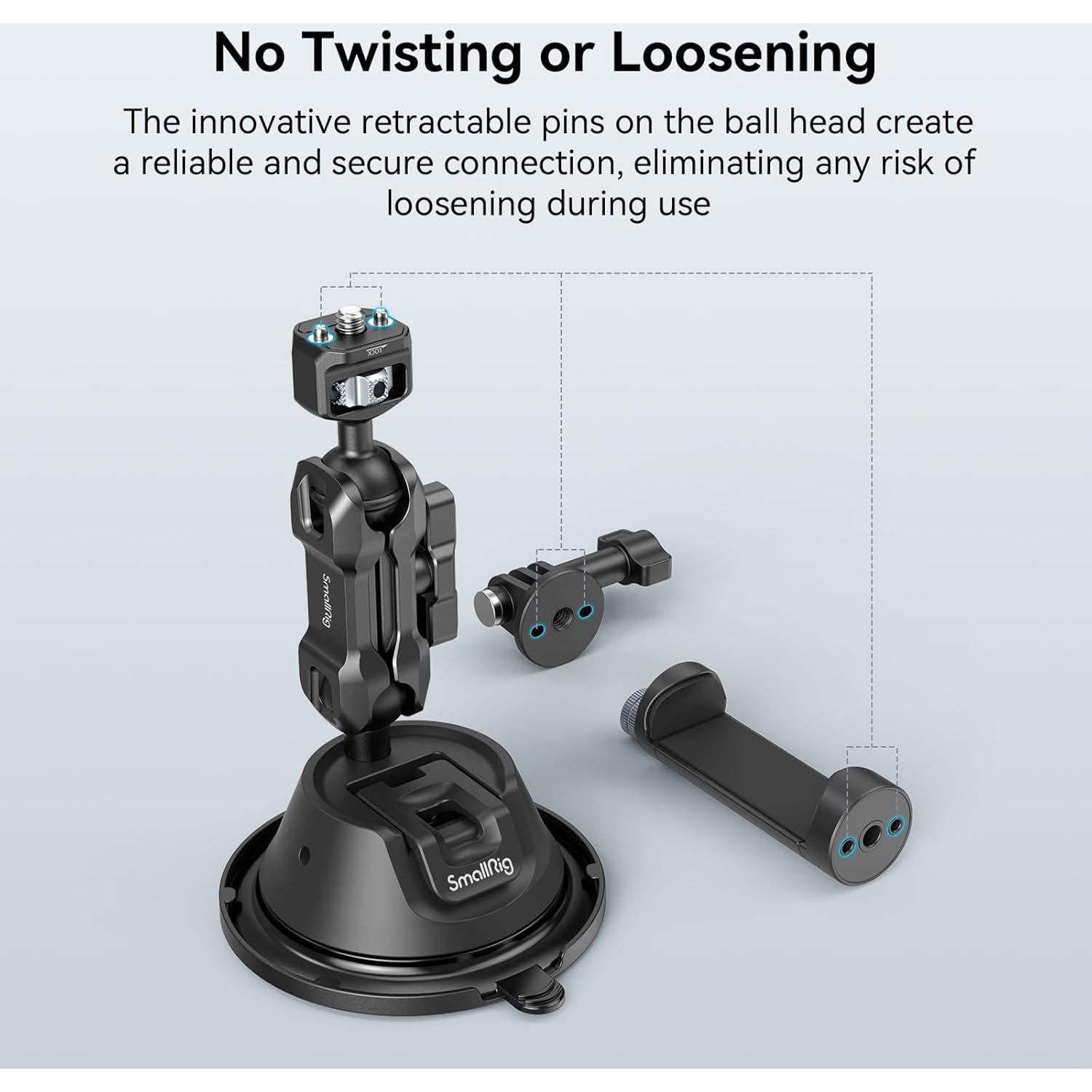 Soporte de Ventosa SMALLRIG para GoPro y Smartphone - 0.5kg