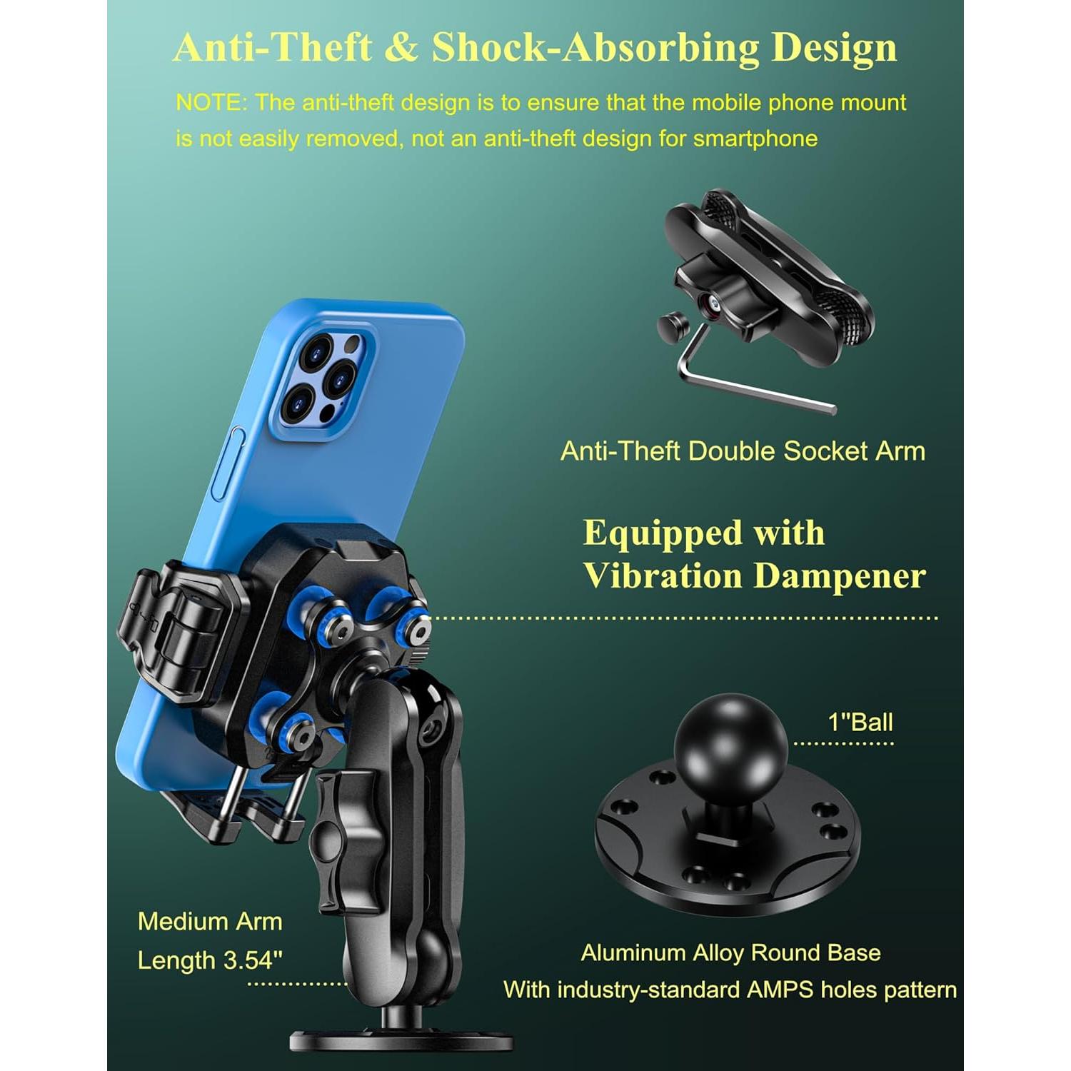 Soporte para Teléfono BRCOVAN Antirrobo con Amortiguador