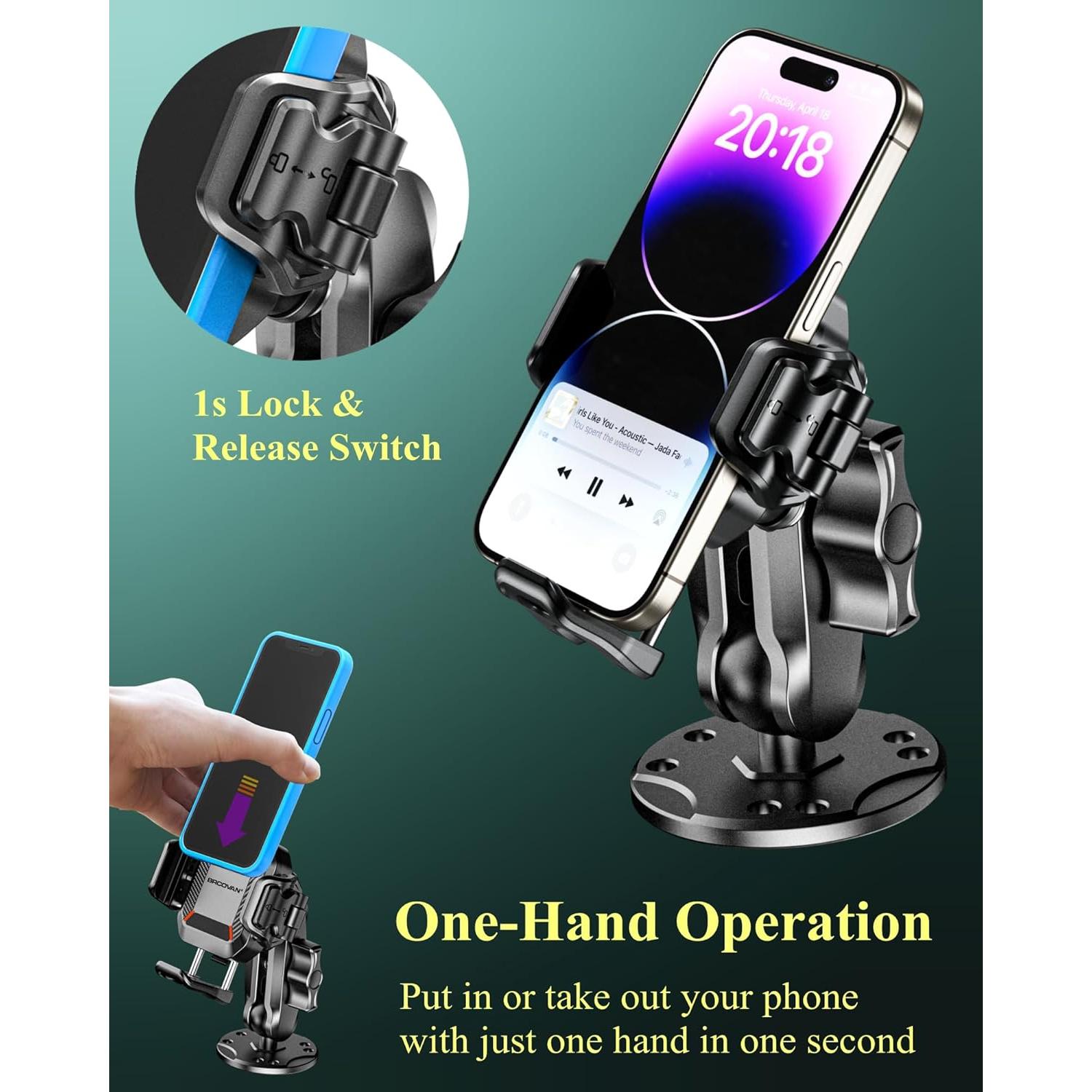 Soporte para Teléfono BRCOVAN Antirrobo con Amortiguador