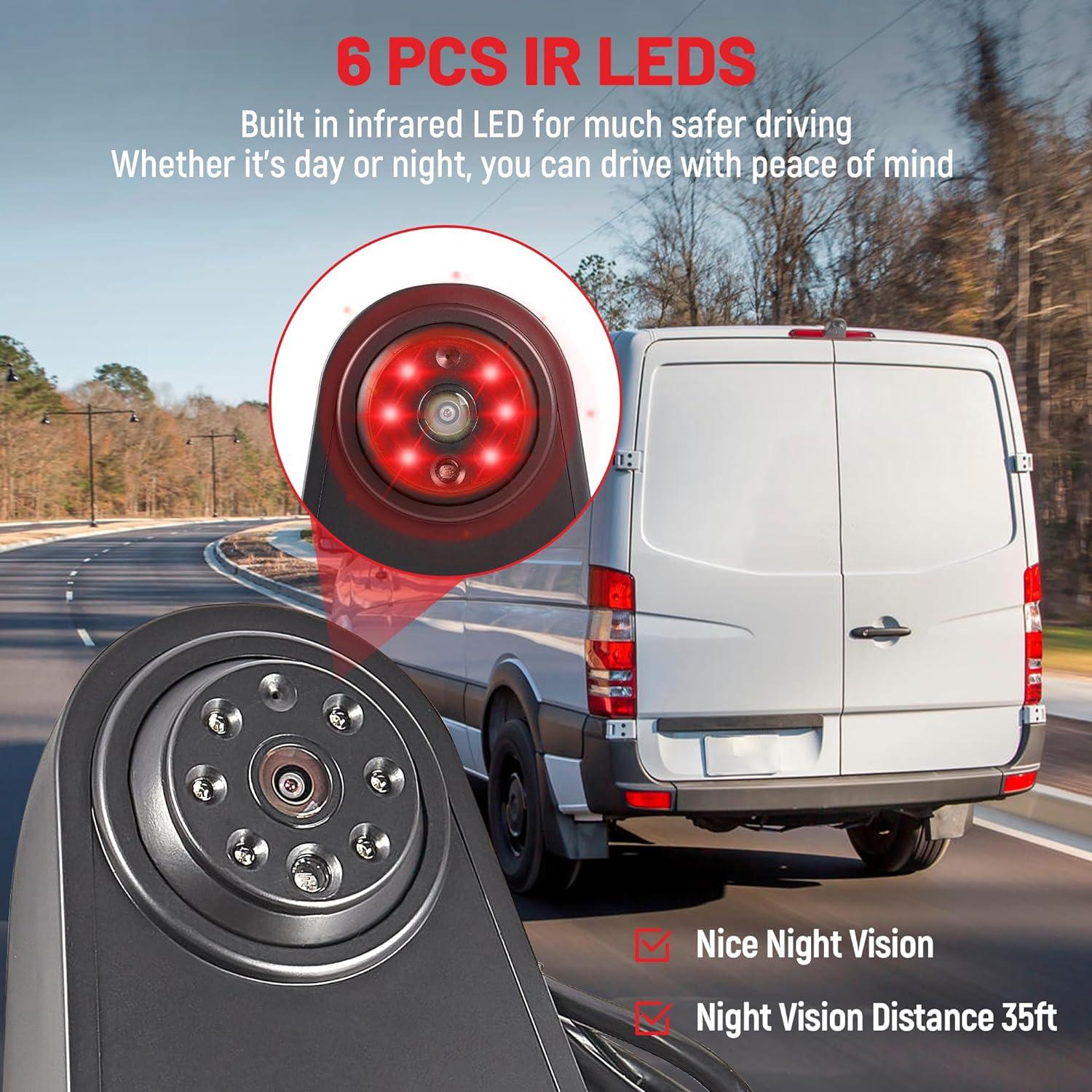 Cámara de Respaldo RED WOLF con Luz de Freno para Sprinter 2007-2018