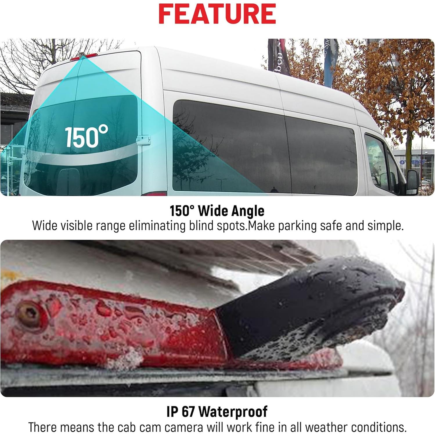 Cámara de Respaldo RED WOLF con Luz de Freno para Sprinter 2007-2018