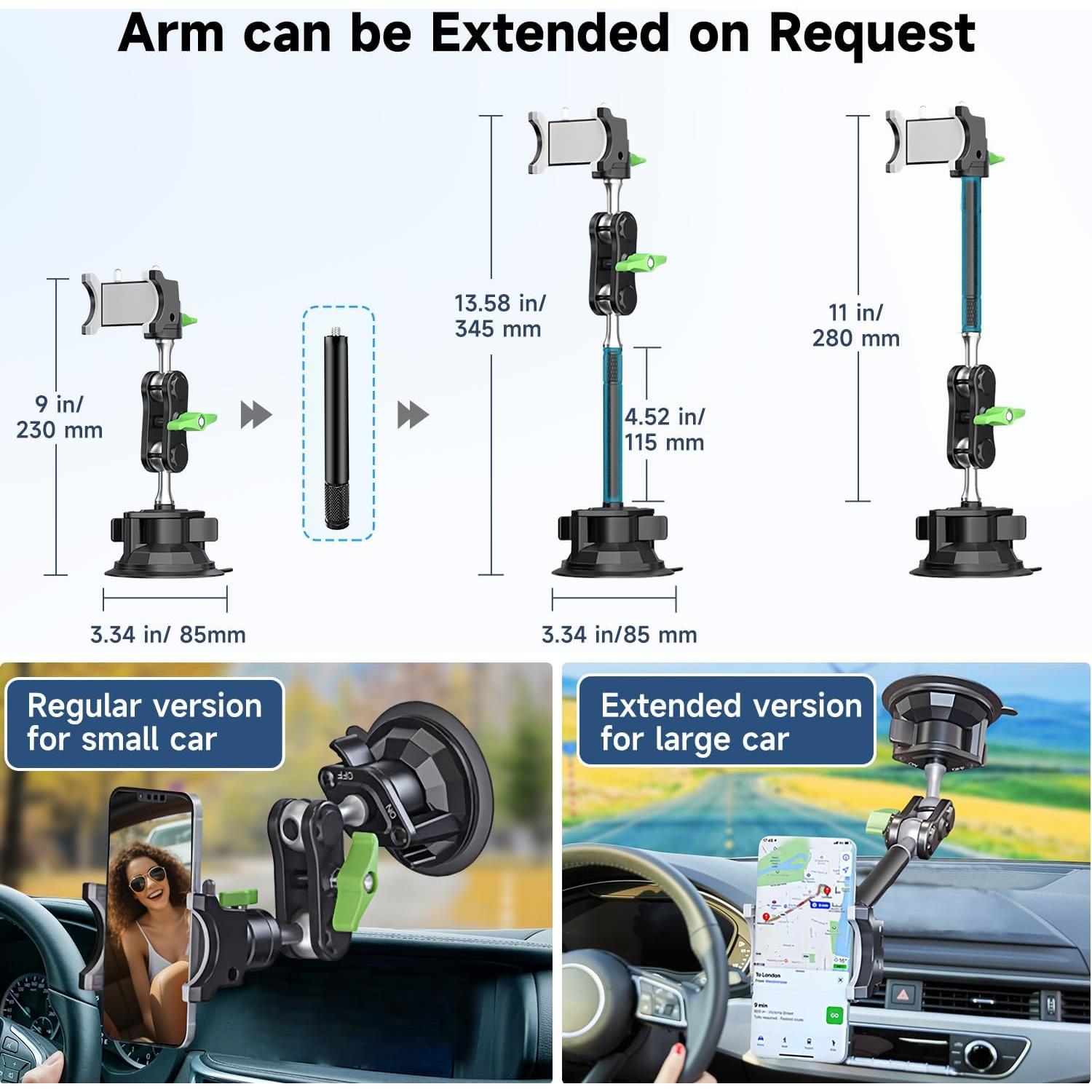 Soporte para Teléfono de Coche HEMMOTOP con Ventosa 30.48 cm