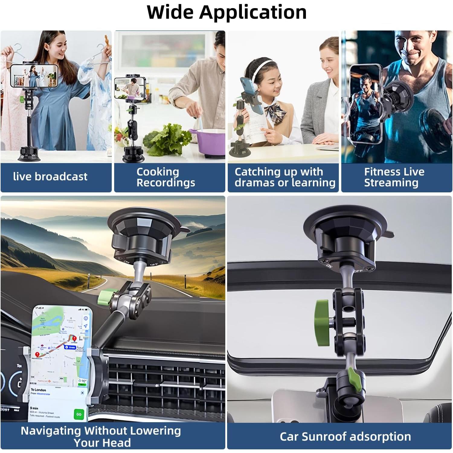 Soporte para Teléfono de Coche HEMMOTOP con Ventosa 30.48 cm