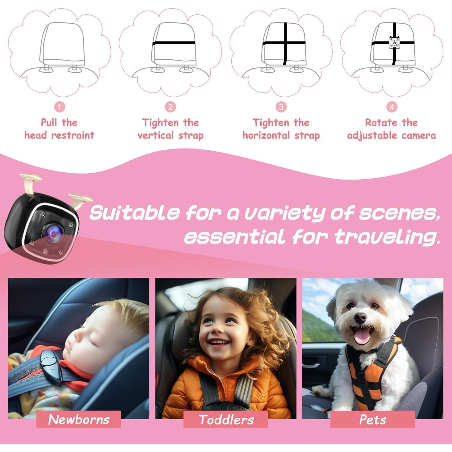 Cámara para Bebé RVGoNow con Monitor 4.3" HD 1080P USB