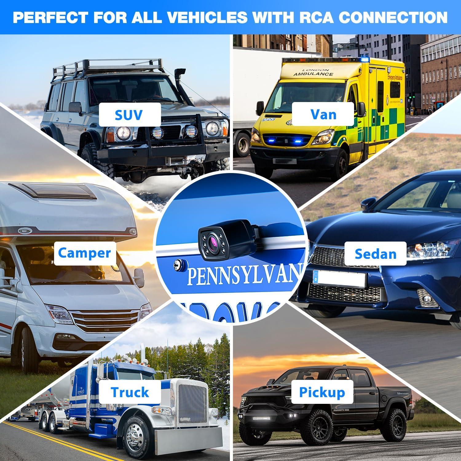 Cámara de Respaldo ZEROXCLUB B2 con 6 LEDs y Visión Nocturna