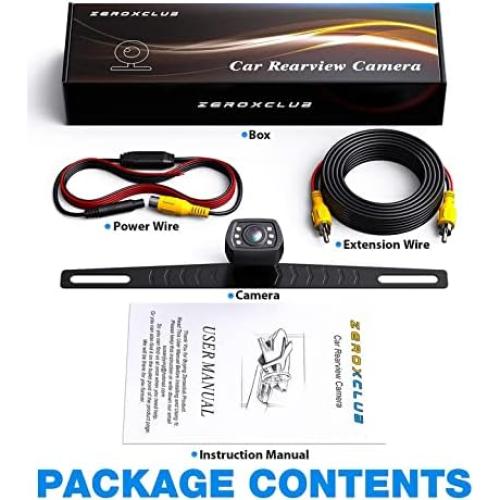 Cámara de Respaldo ZEROXCLUB B2 con 6 LEDs y Visión Nocturna