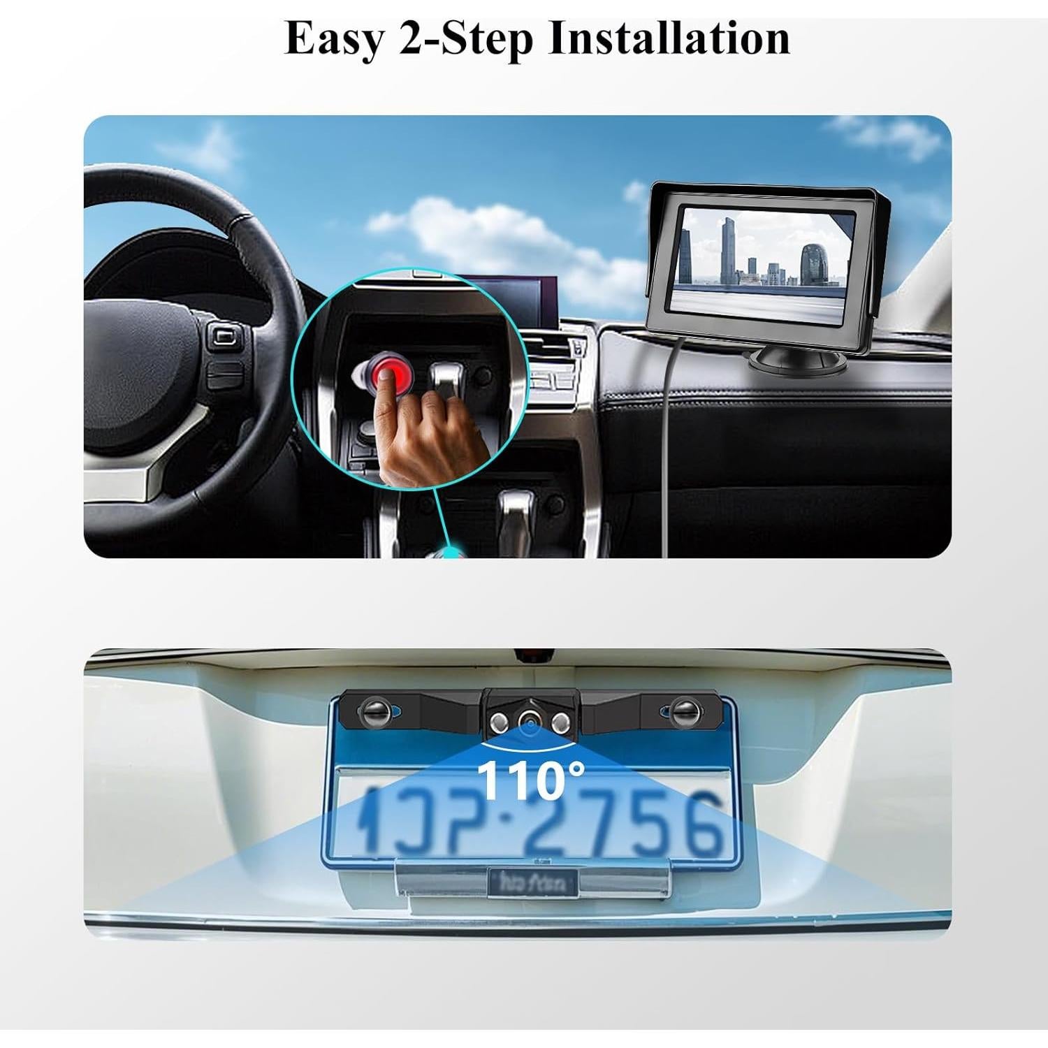 Sistema de Cámara de Respaldo LASTBUS con Monitor HD 4.3"