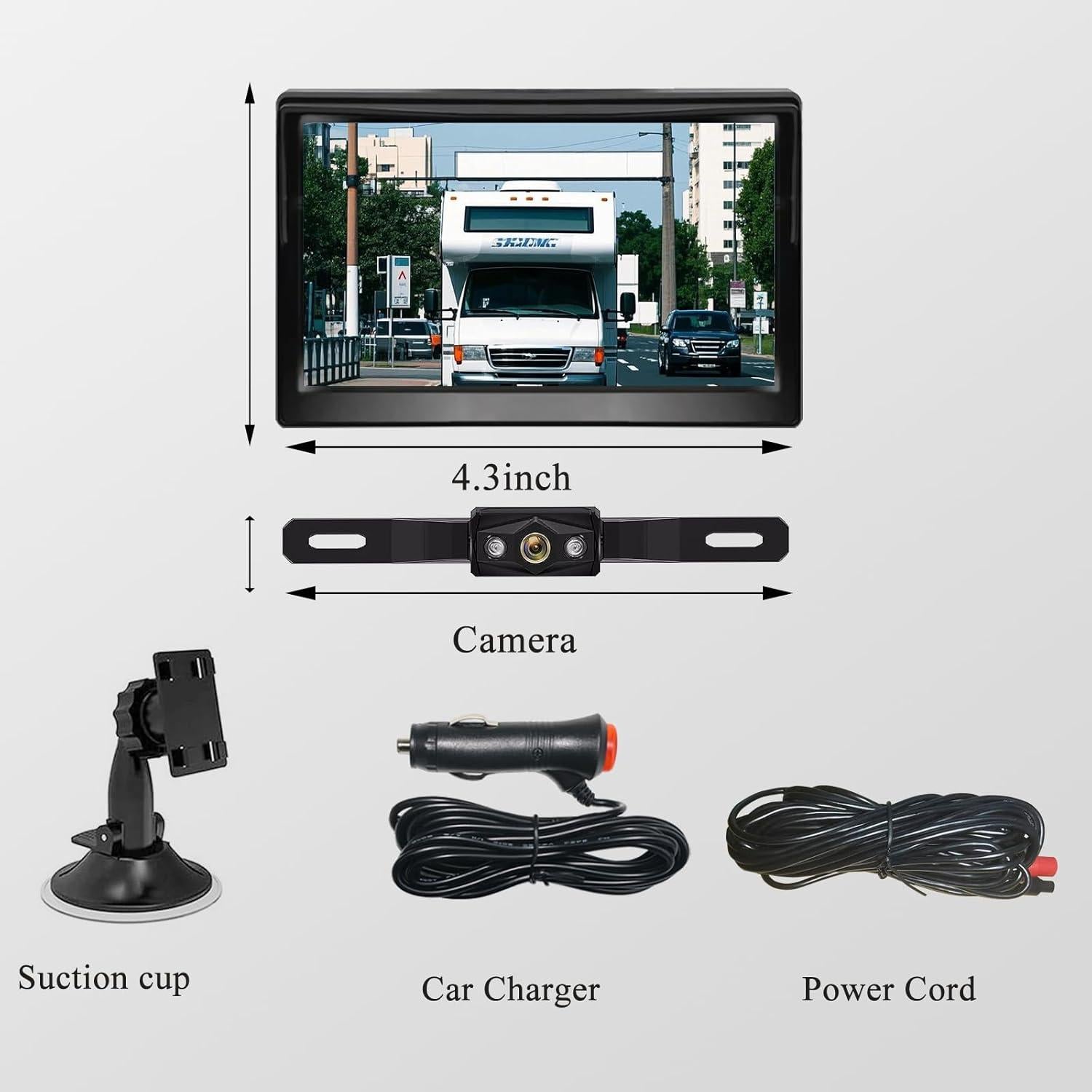 Sistema de Cámara de Respaldo LASTBUS con Monitor HD 4.3"