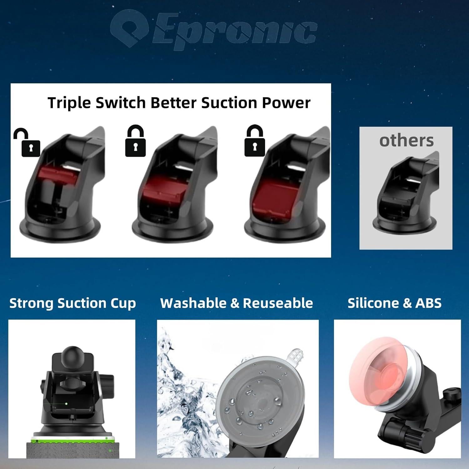 Soporte de Pantalla Carplay Epronic CD3 - 2 Pcs, Universal 17mm