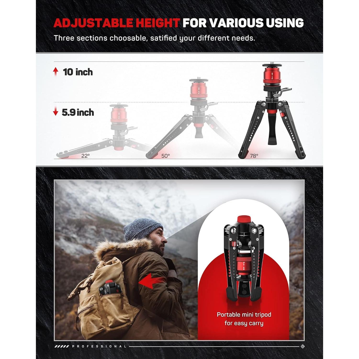 Trípode de Mesa IFOOTAGE BASE-P Profesional 0.7 kg