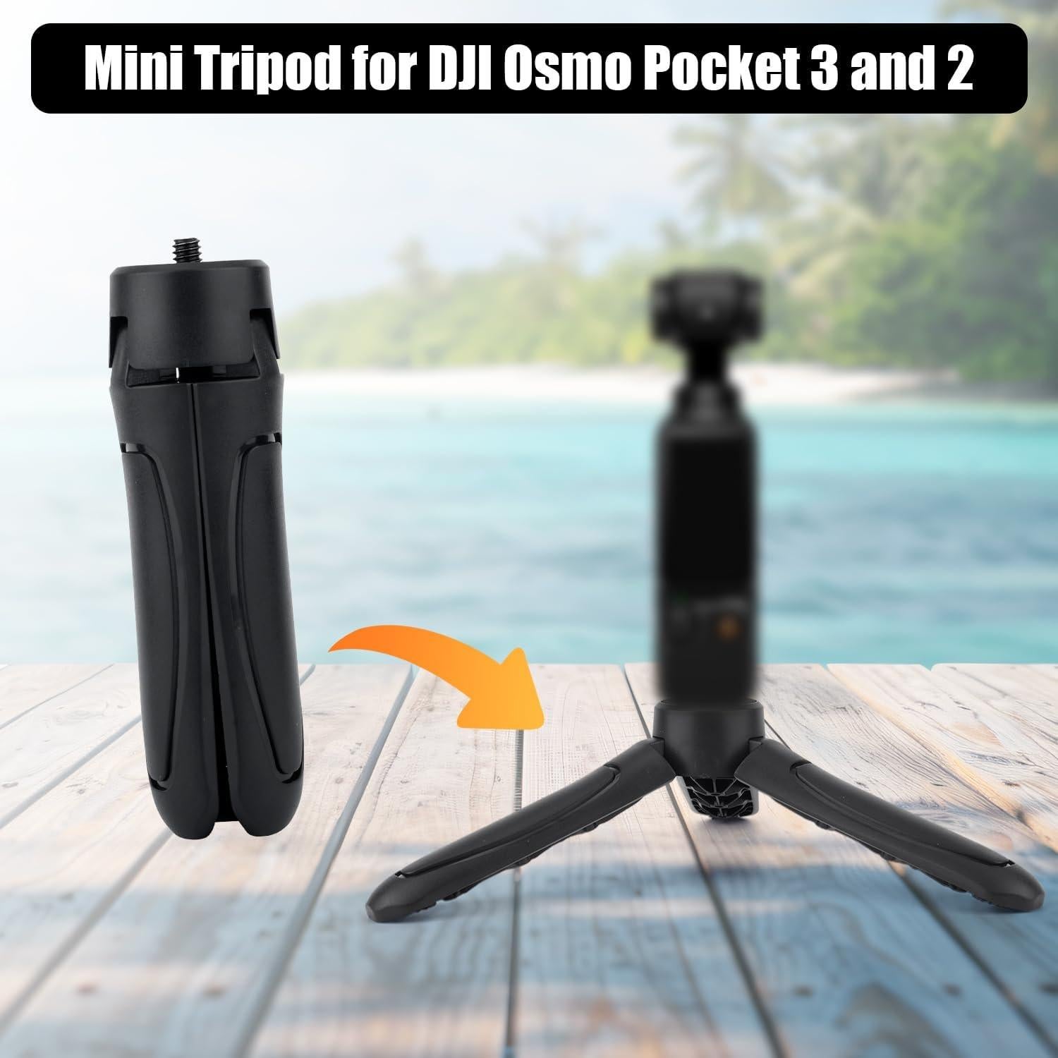 Mini Trípode Portátil BOXOB para DJI Osmo Pocket 2 y 3 - ABS Negro