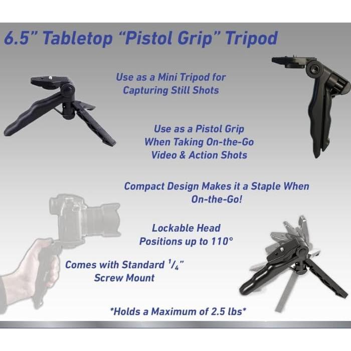 Trípode de Mesa Ajustable Acuvar 16.5 cm + Soporte Smartphone