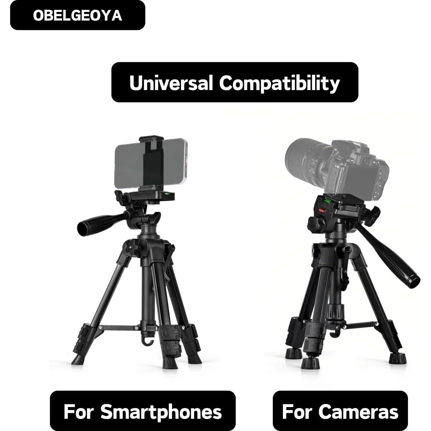 Trípode de mesa y viaje OBELGEOYA 63 cm para DSLR y teléfono