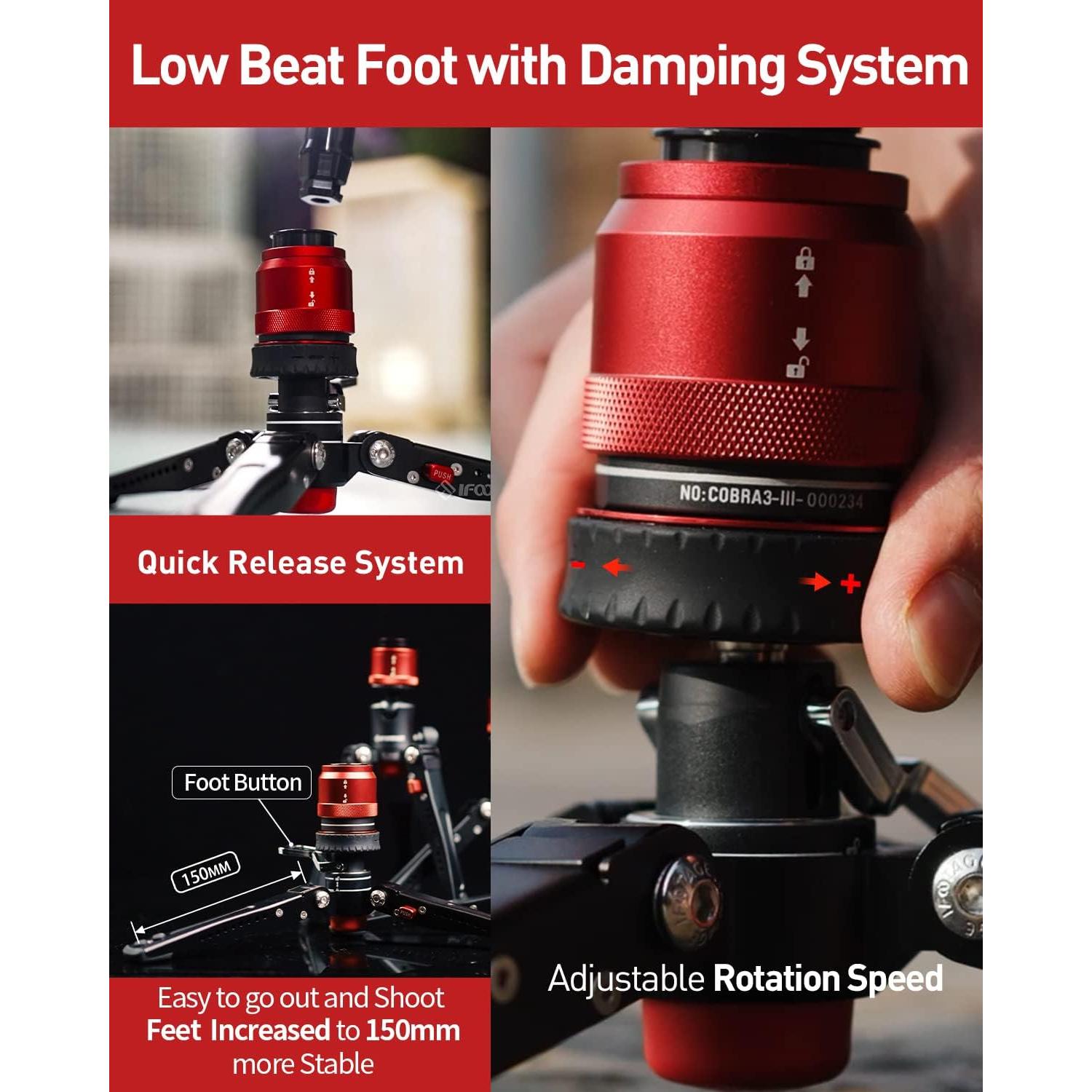 Mini Trípode de Escritorio IFOOTAGE Cobra 3 Base-P 8kg
