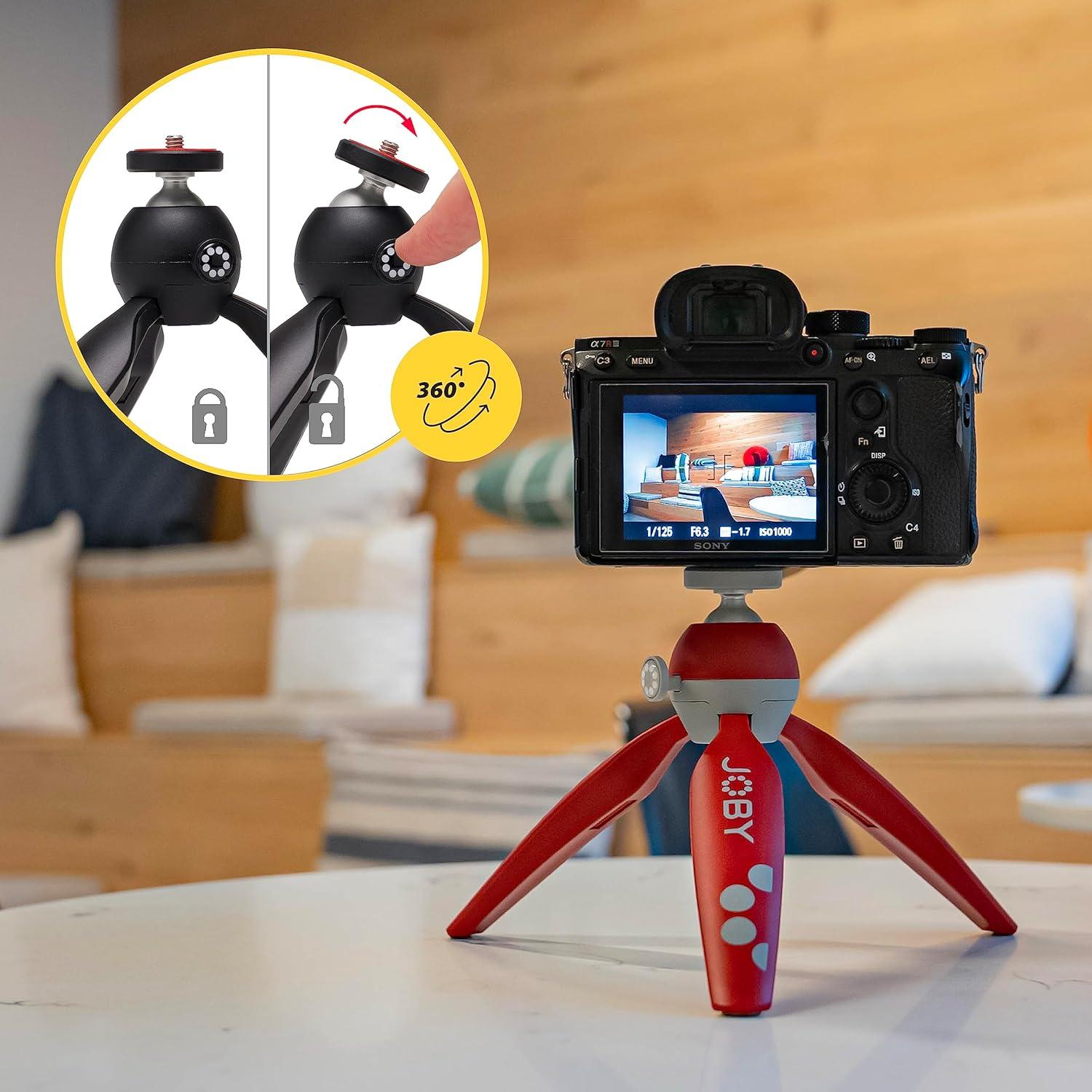 Trípode de Mesa JOBY HandyPod 2 Rojo para Teléfonos y Cámaras