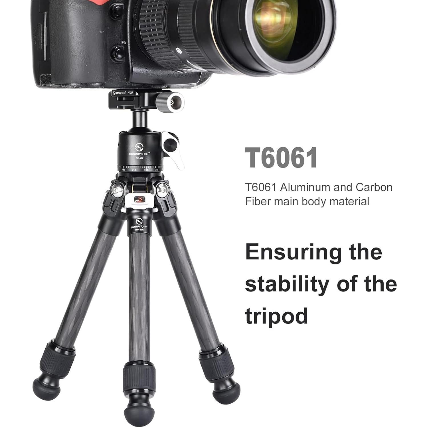 Trípode Mini de Fibra de Carbono T16C20N II para DSLR 10kg