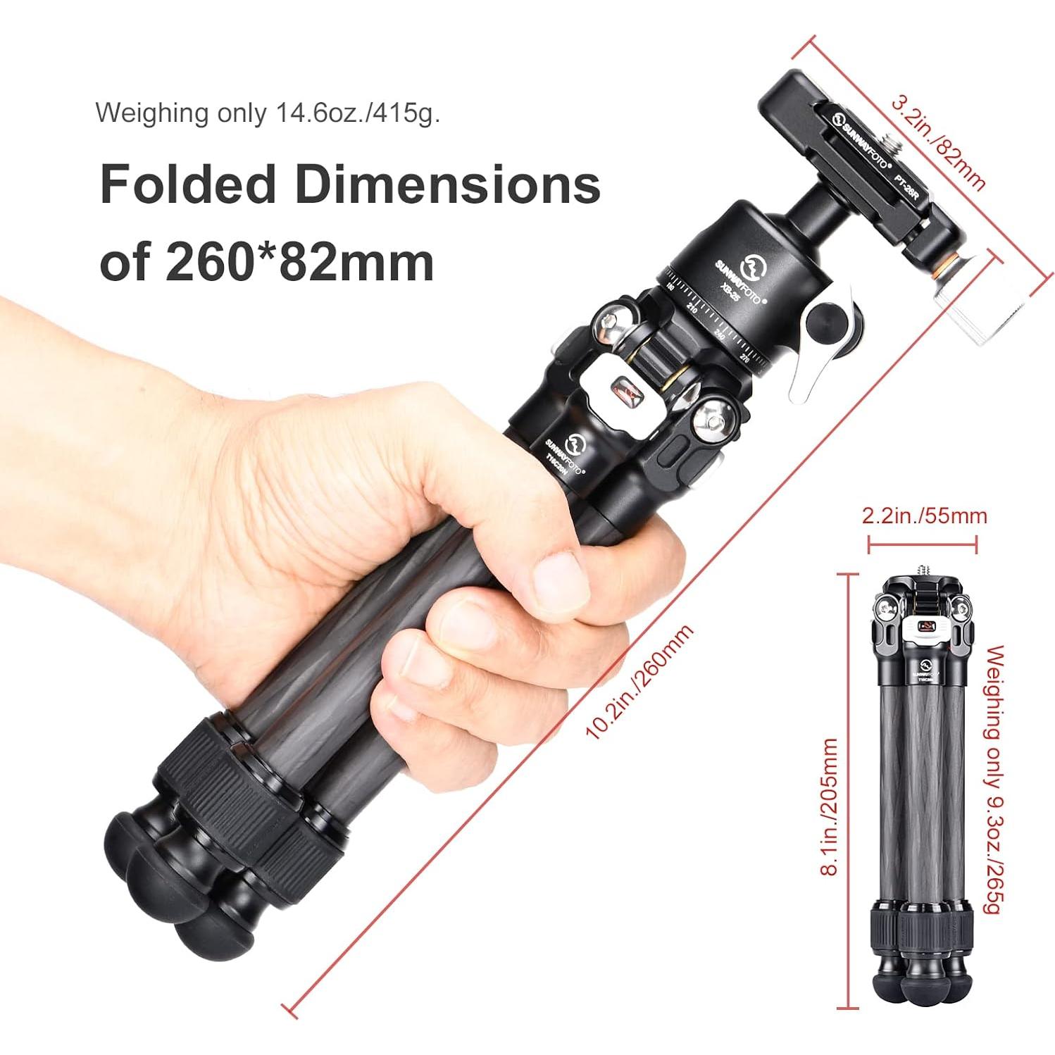 Trípode Mini de Fibra de Carbono T16C20N II para DSLR 10kg