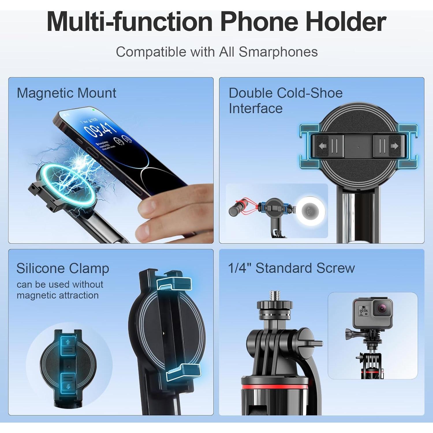 Soporte de trípode magnético para selfies Union C20 con luz