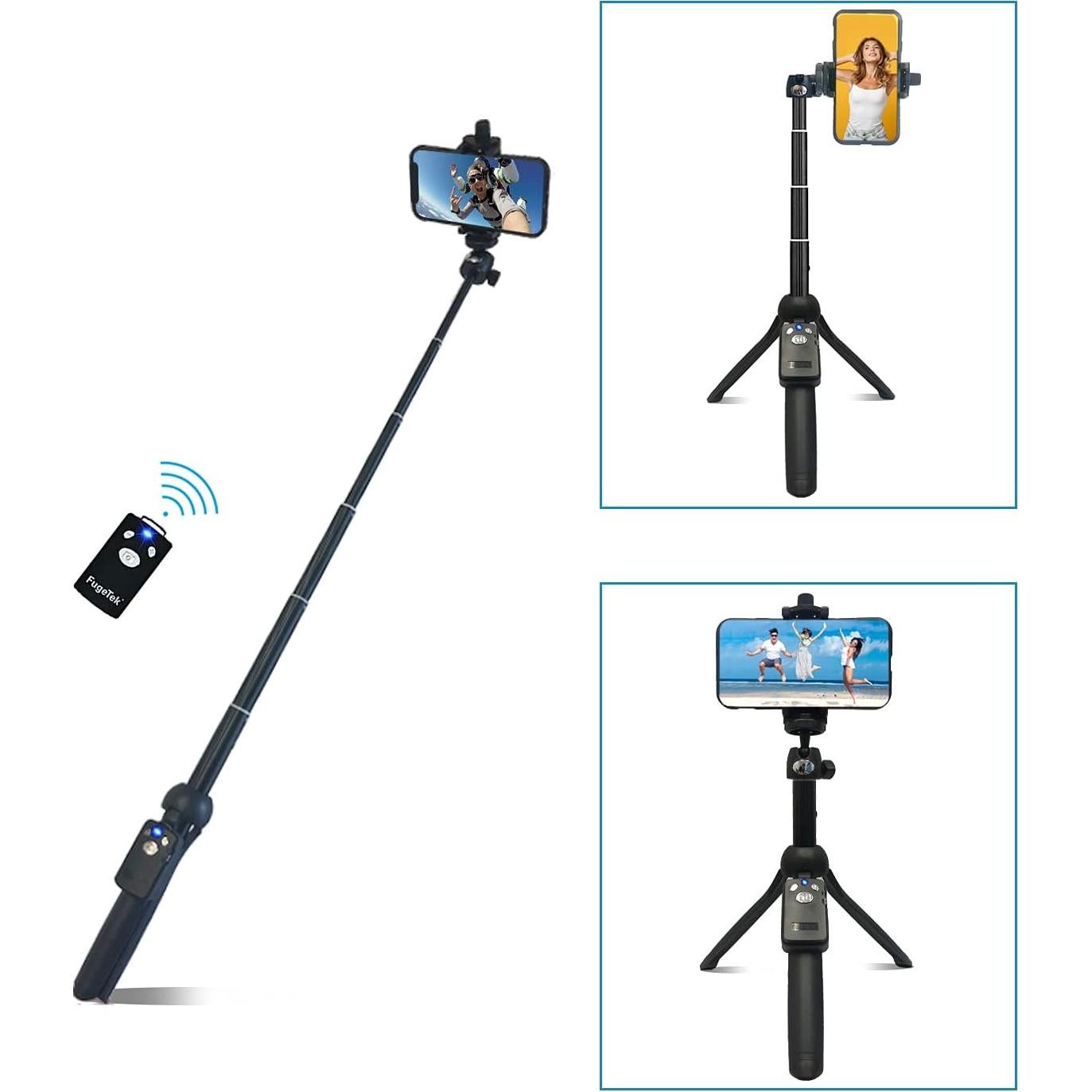 Selfie Stick y Trípode Fugetek 22.86 cm Bluetooth Aluminio