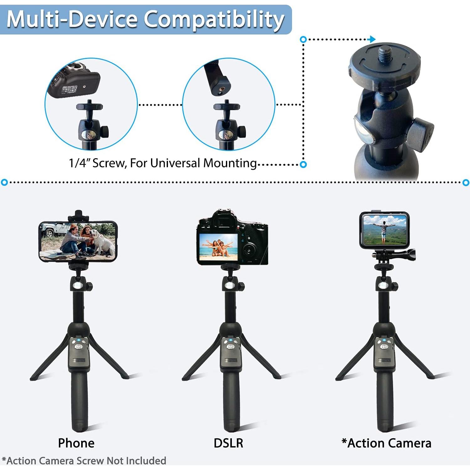 Selfie Stick y Trípode Fugetek 22.86 cm Bluetooth Aluminio