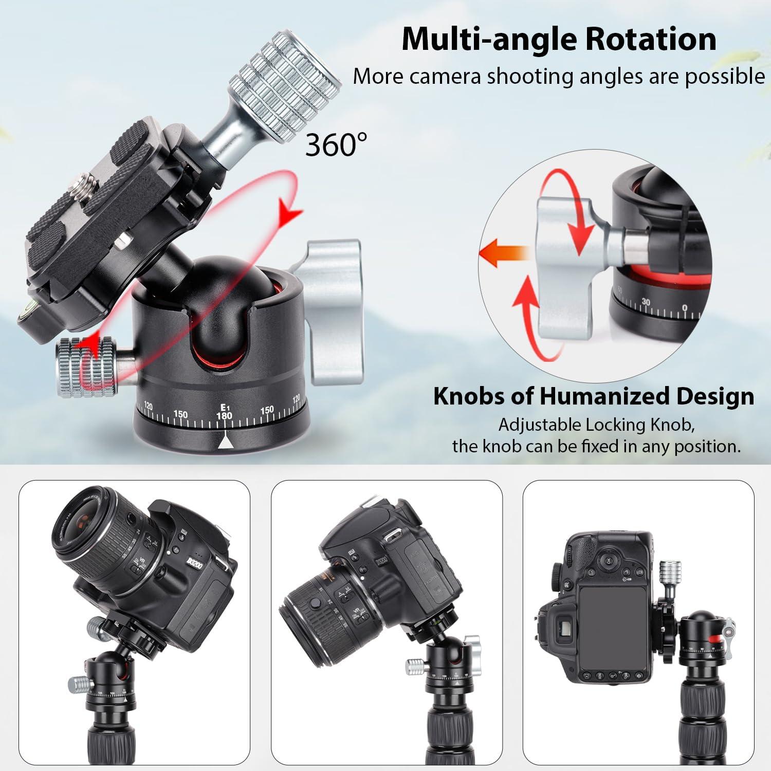 Cabezal de bola Koolehaoda E1 para trípode 360° 10kg